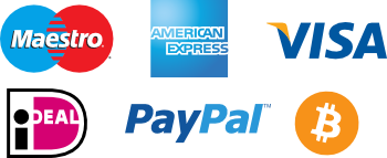 Payment methods: VISA, Mastercard, Maestro, iDeal, PayPal.